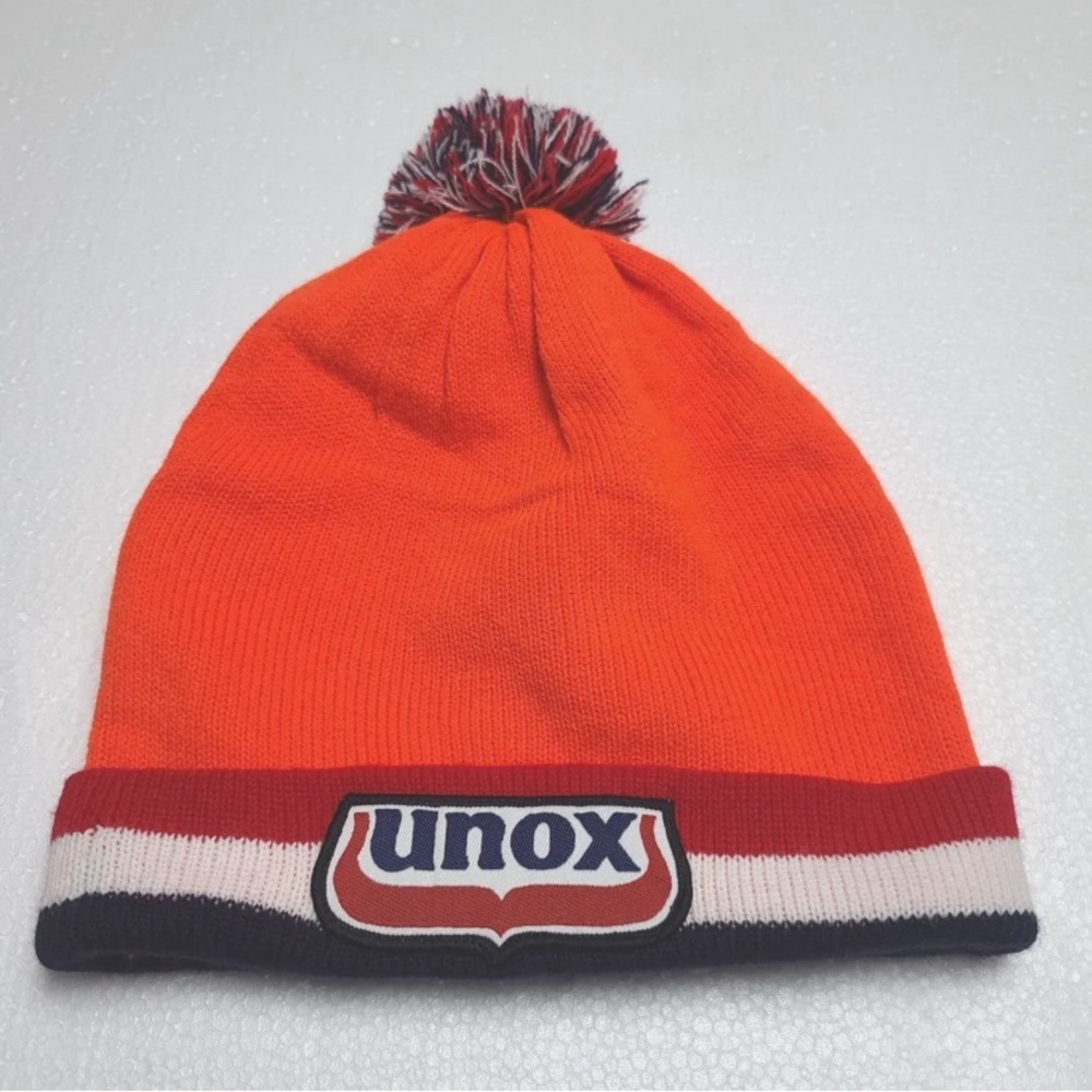 Unox Orange Winter Beanie Hat Netherlands Unisex Vintage Snow Ski Cold Weather